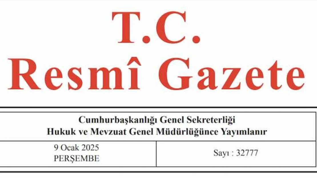 Resmi Gazete'de bugün (09.01.2025)