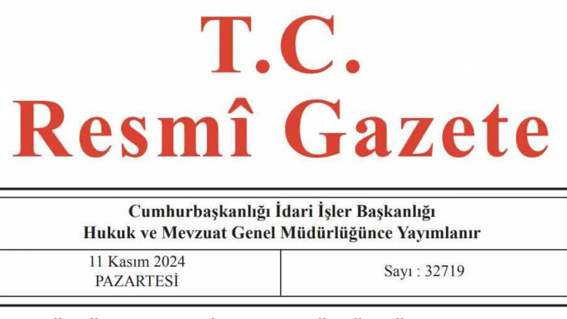 Resmi Gazete'de bugün (11.11.2024)