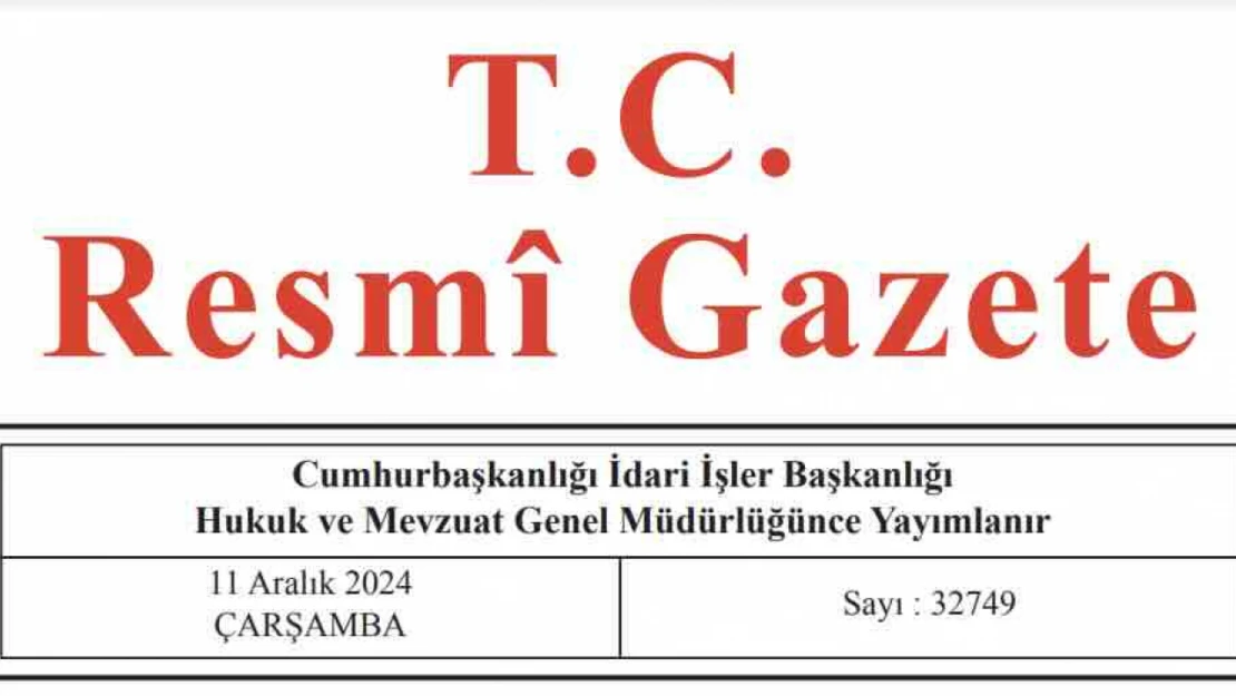 Resmi Gazete'de bugün (11.12.2024)