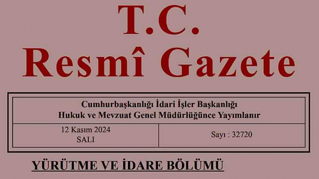 Resmi Gazete'de bugün (12.11.2024)