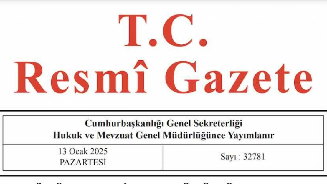 Resmi Gazete'de bugün (13.01.2025)