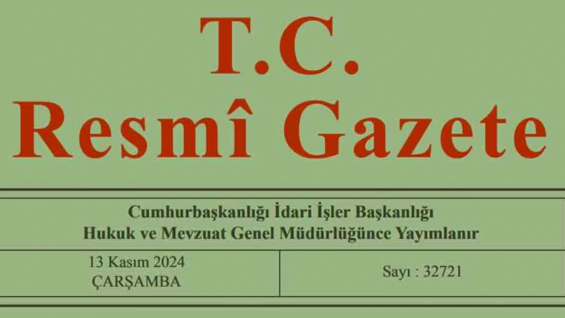 Resmi Gazete'de bugün (13.11.2024)