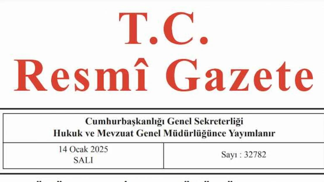 Resmi Gazete'de bugün (14.01.2025)