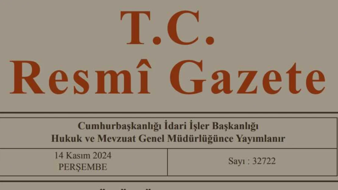 Resmi Gazete'de bugün (14.11.2024)