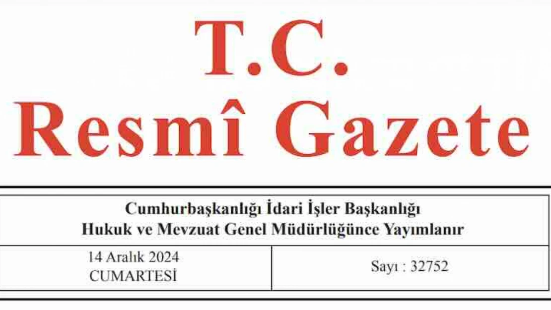 Resmi Gazete'de bugün (14.12.2024)