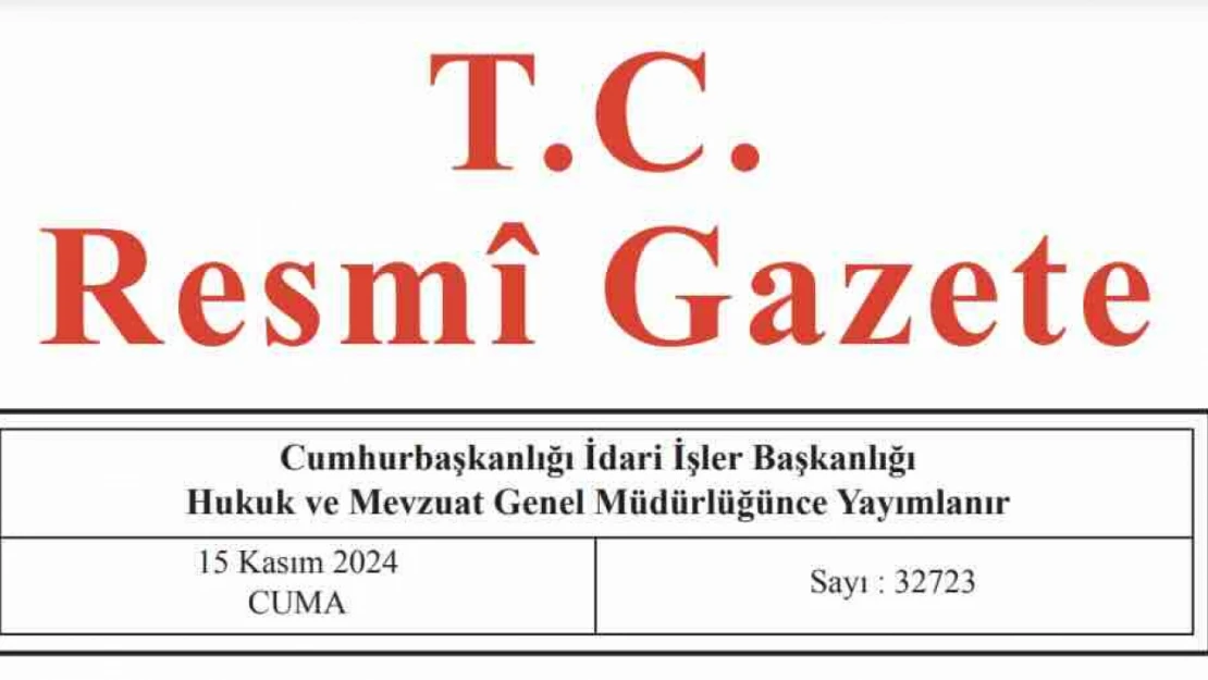 Resmi Gazete'de bugün (15.11.2024)