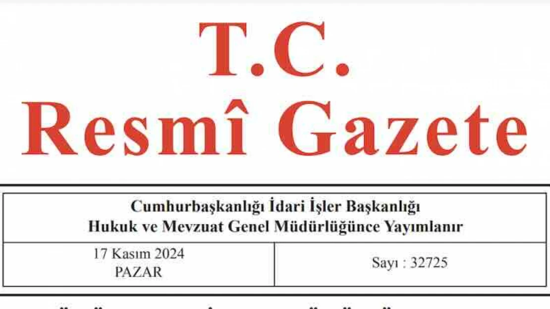 Resmi Gazete'de bugün (17.11.2024)