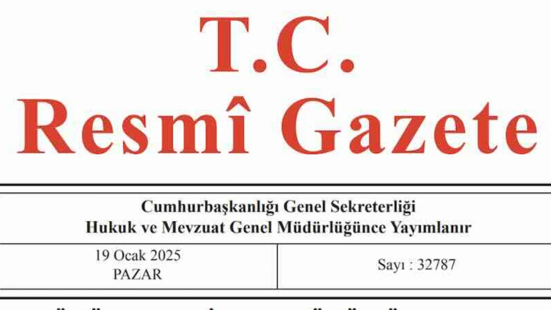 Resmi Gazete'de bugün (19.01.2025)