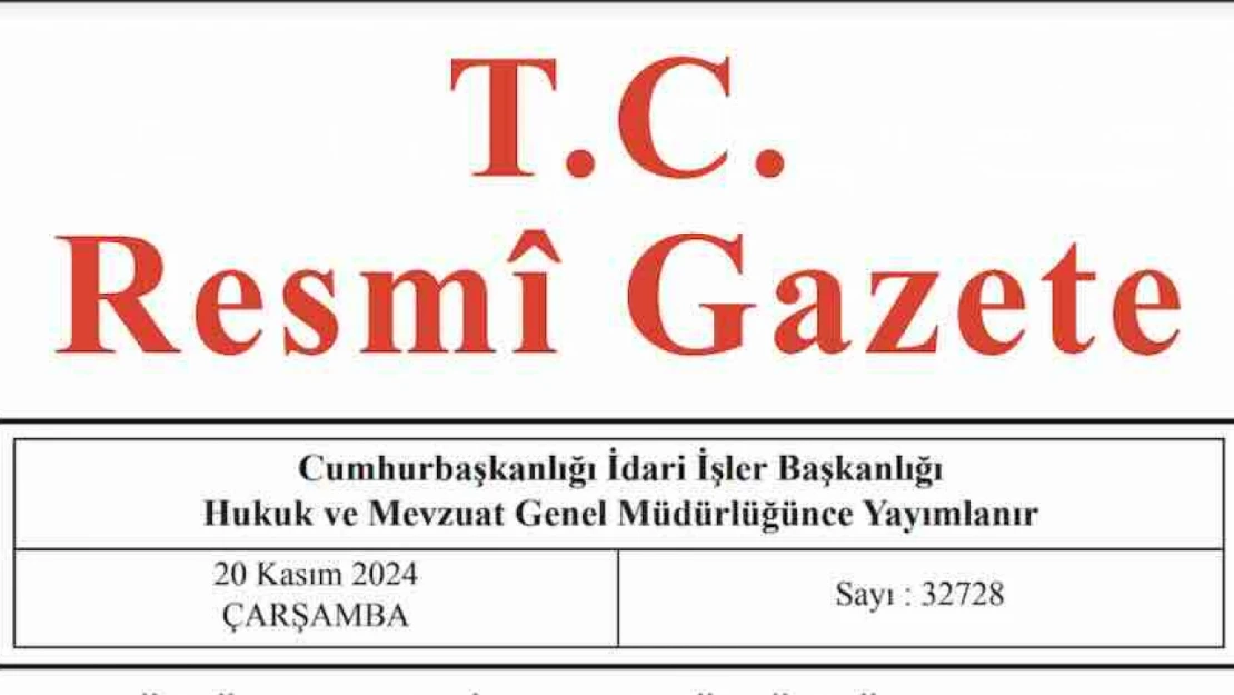 Resmi Gazete'de bugün (20.11.2024)