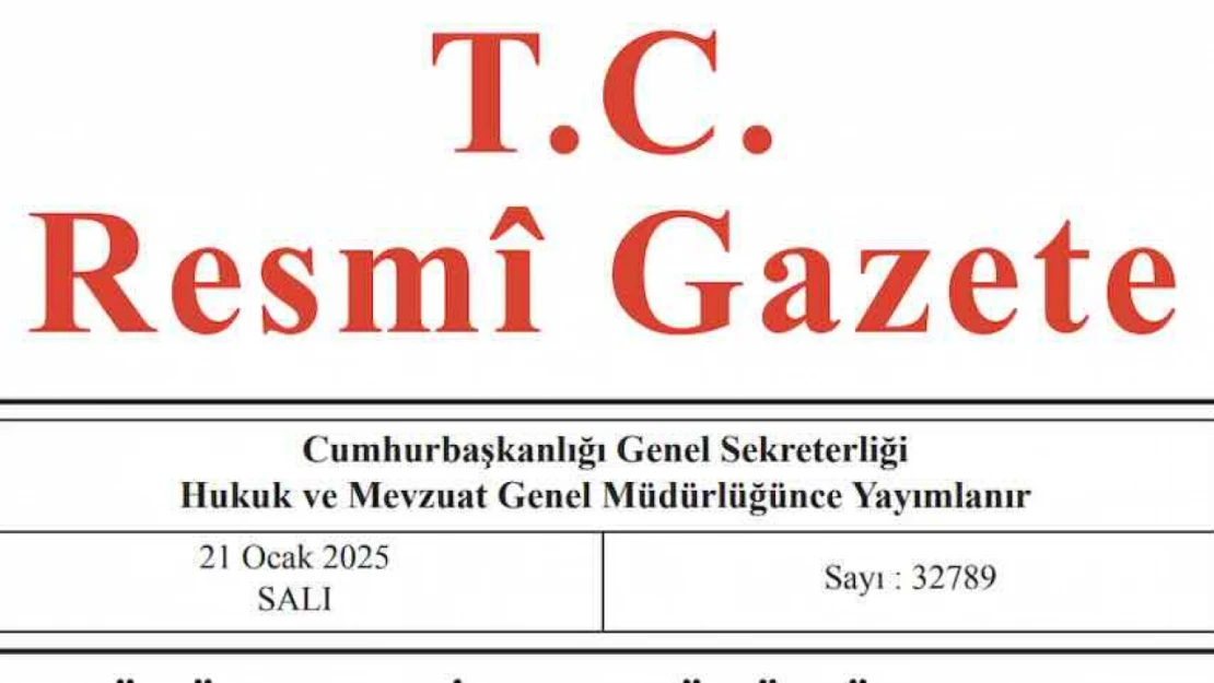 Resmi Gazete'de bugün (21.01.2025)