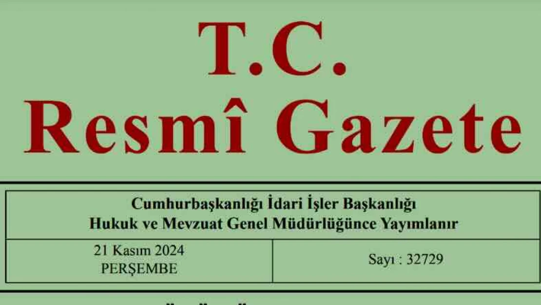 Resmi Gazete'de bugün (21.11.2024)