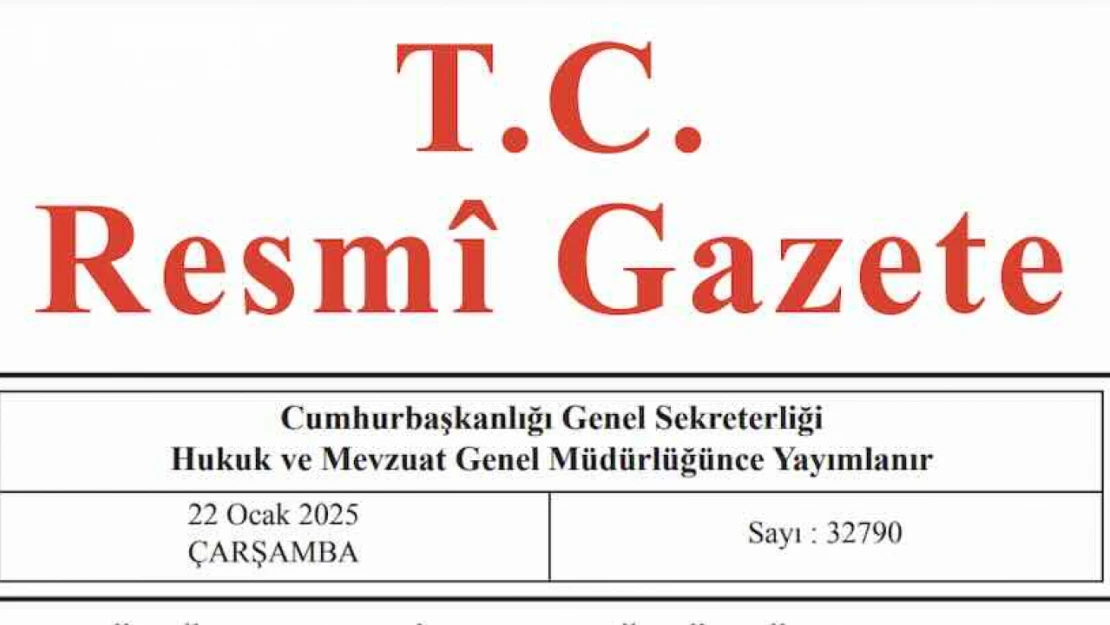 Resmi Gazete'de bugün (22.01.2025)