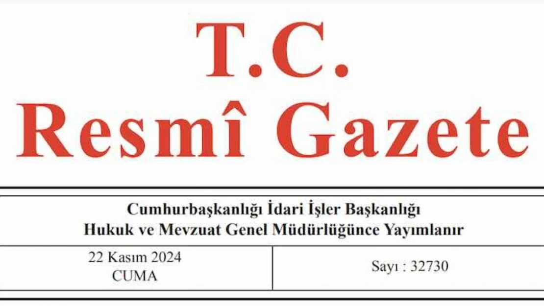 Resmi Gazete'de bugün (22.11.2024)