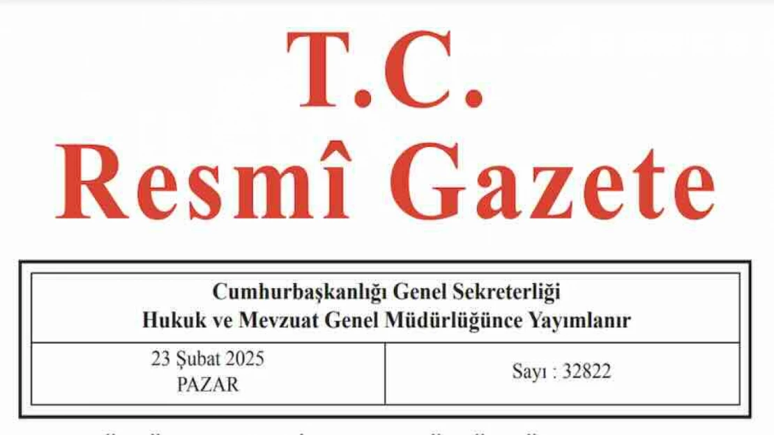 Resmi Gazete'de bugün (23.02.2025)