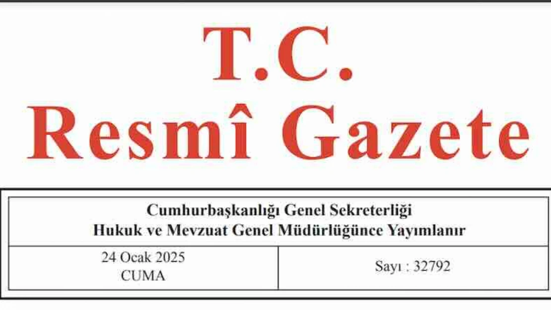 Resmi Gazete'de bugün (24.01.2025)