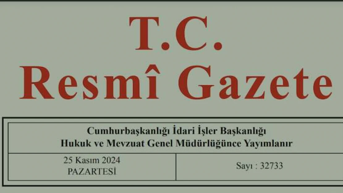 Resmi Gazete'de bugün (25.11.2024)