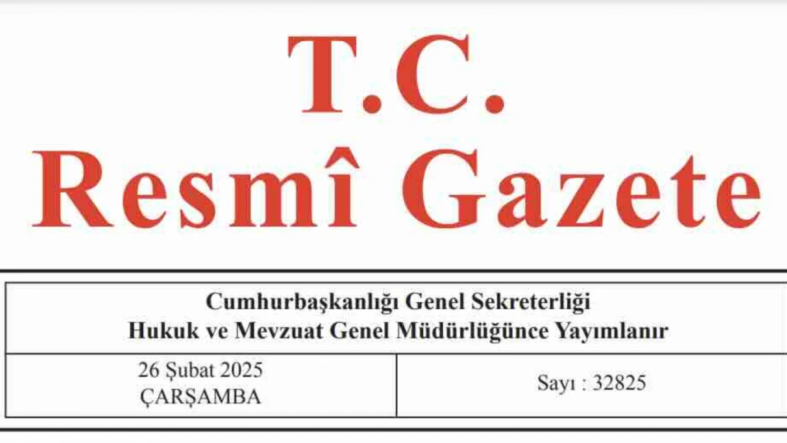 Resmi Gazete'de bugün (26.02.2025)