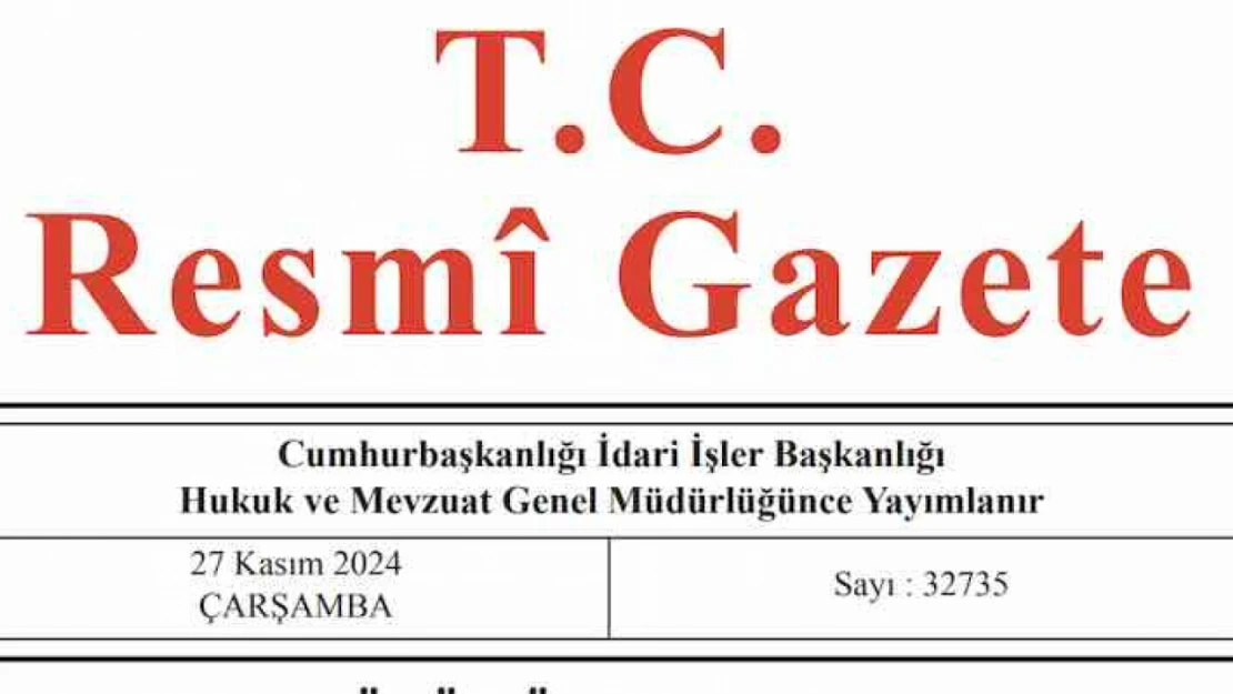 Resmi Gazete'de bugün (27.11.2024)