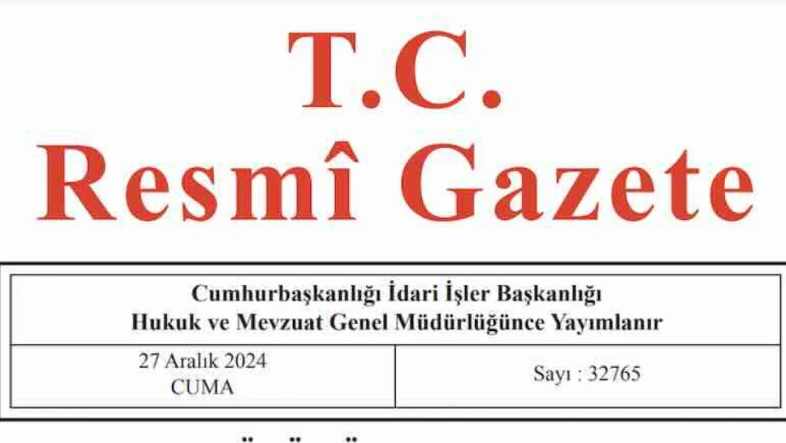 Resmi Gazete'de bugün (27.12.2024)