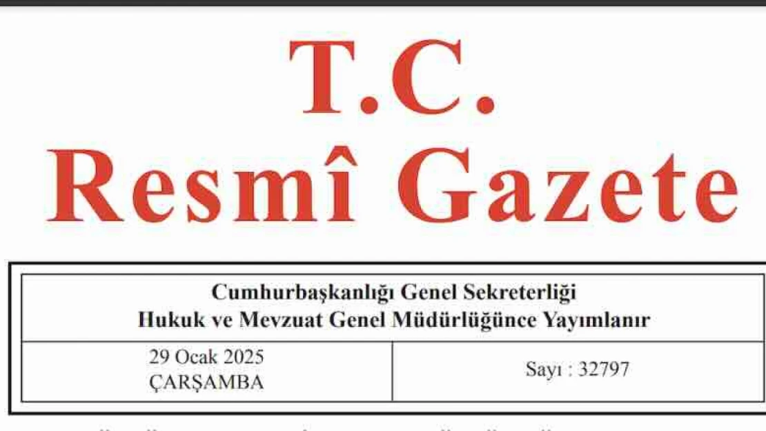 Resmi Gazete'de bugün (29.01.2025)