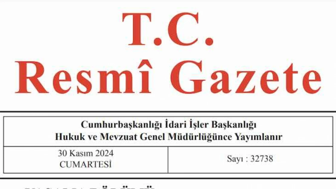 Resmi Gazete'de bugün (30.11.2024)