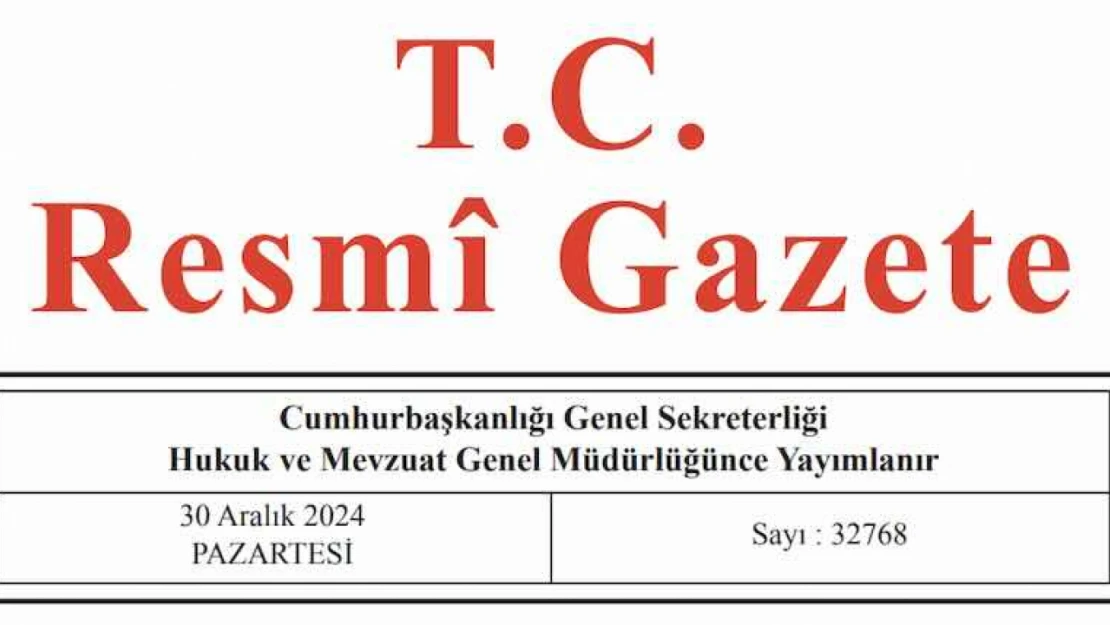 Resmi Gazete'de bugün (30.12.2024)