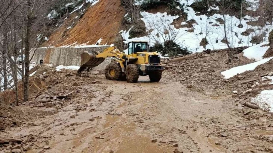 Rize'de Anzer Yaylası yolunda heyelan