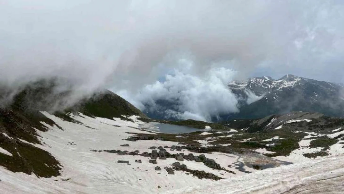 Rize'nin yüksek kesimlerinde dolu yağışı etkili oldu