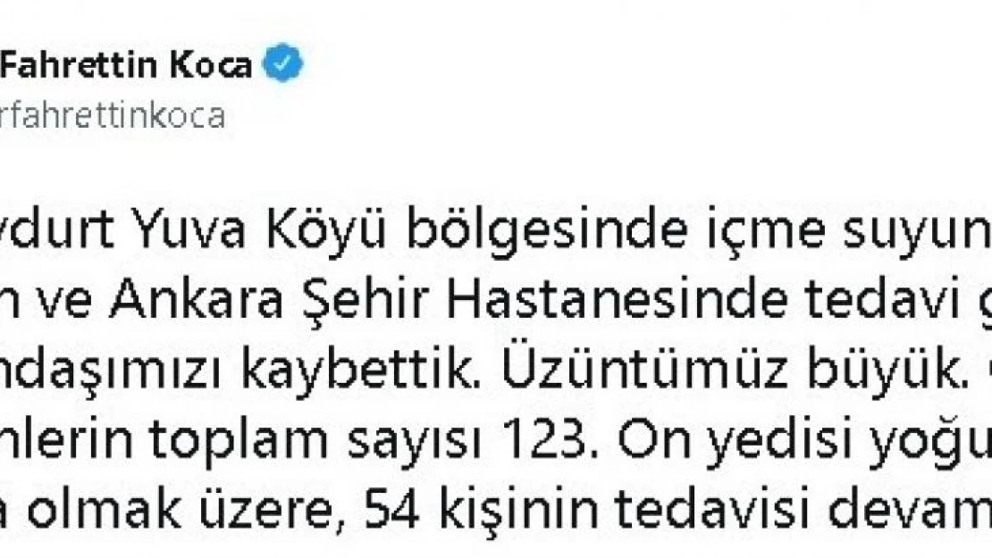 Sağlık Bakanı Koca, zehirlenme vakalarında son sayıyı açıkladı