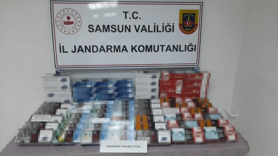 Samsun'da jandarma 16 bin 800 dal dolu makaron ele geçirdi