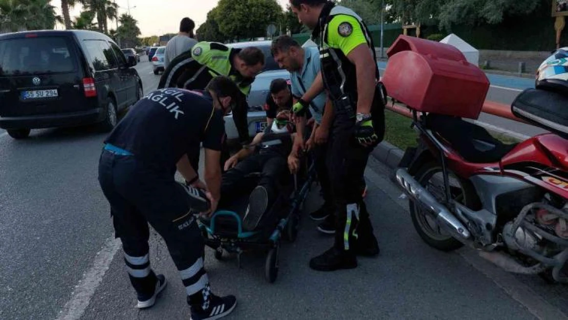 Samsun'da motosiklet ile otomobil  çarpıştı: 1 yaralı