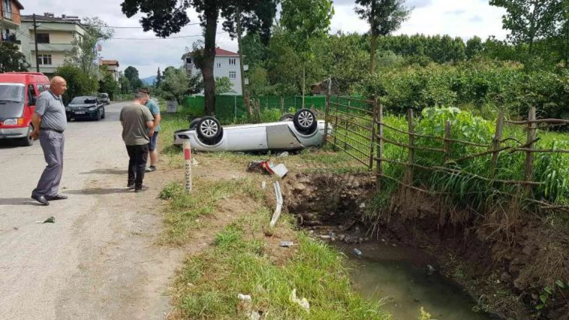 Samsun'da otomobil takla attı: 3 yaralı