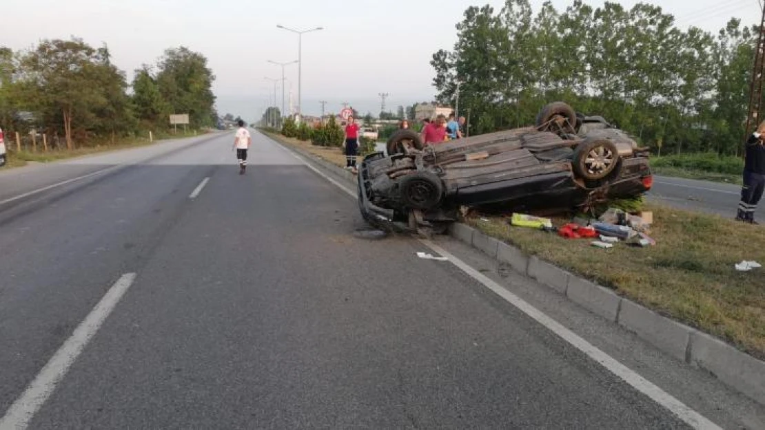 Samsun'da otomobil takla attı: 4 yaralı