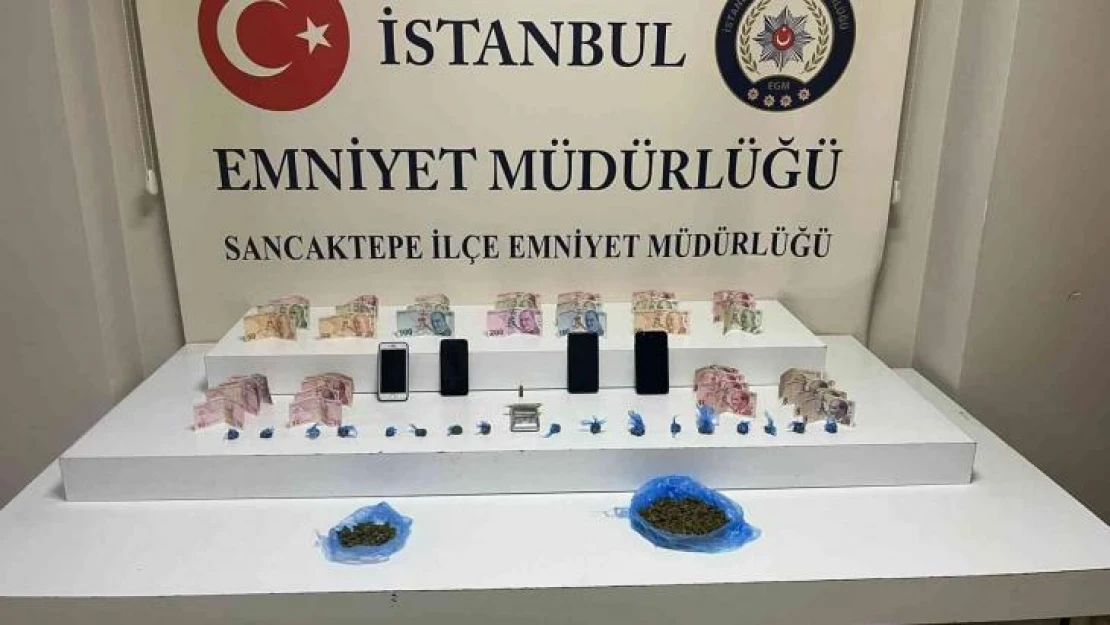 Sancaktepe'de üst katı kafe alt katı uyuşturucu ticarethanesi olan iş yerine baskın