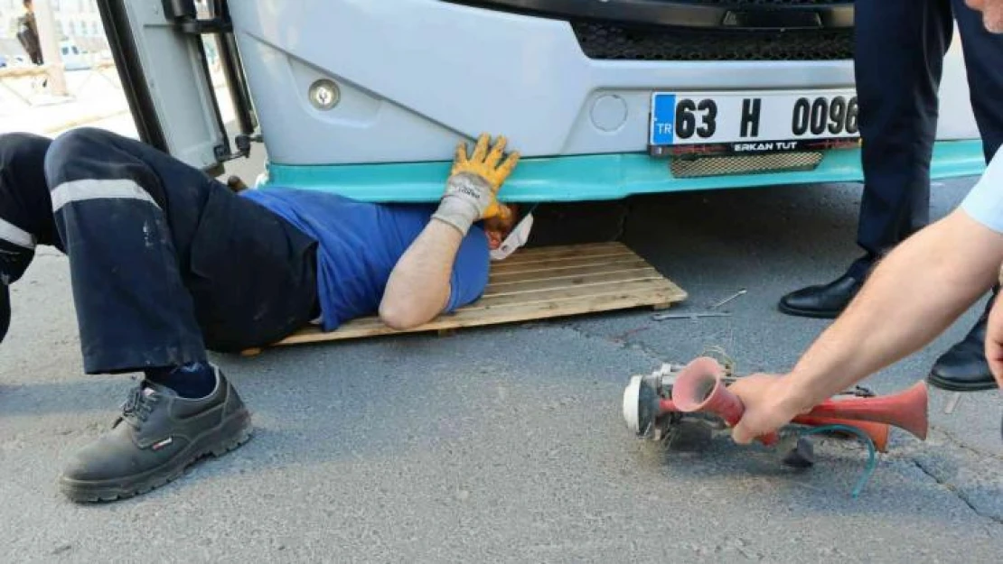 Şanlıurfa'da halk otobüslerine havalı korna denetimi