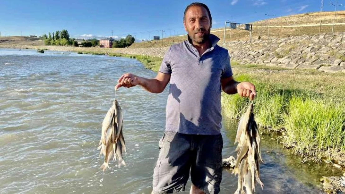 Sıcaktan bunalan vatandaşlar soluğu Murat Nehri'nde aldı