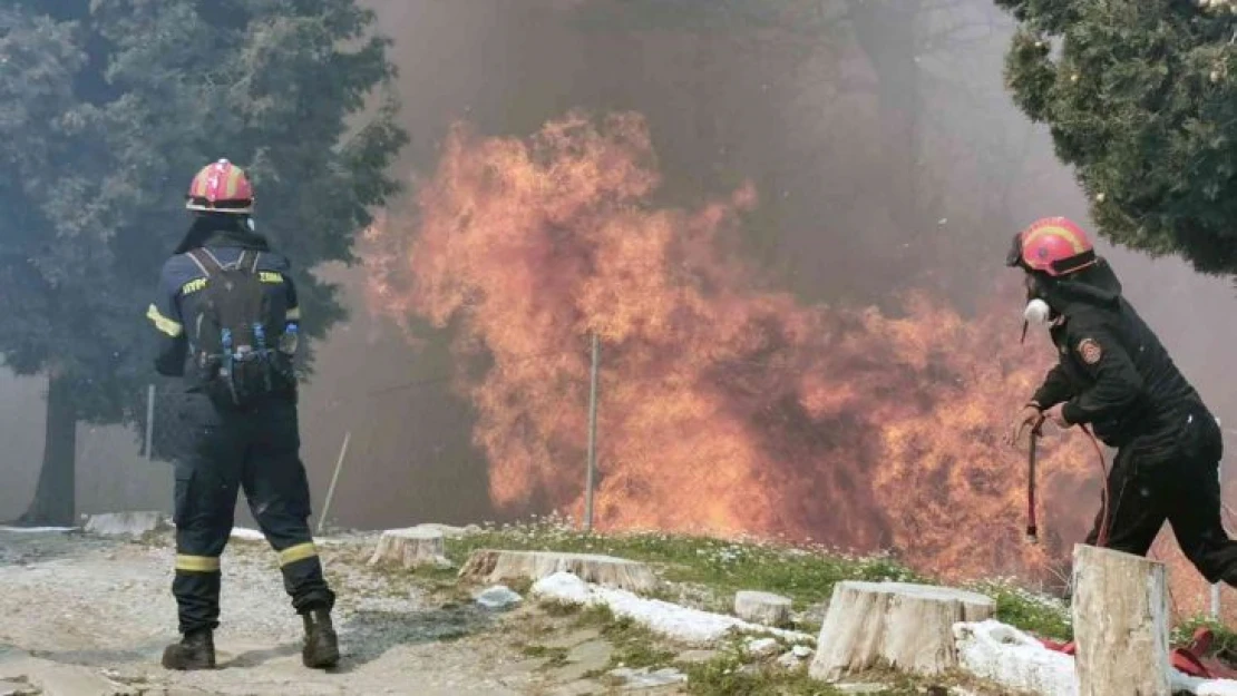 Sisam Adası'nda büyük orman yangını