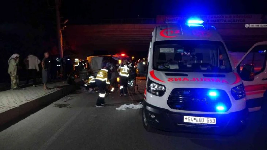 Tarım işçilerini taşıyan minibüs devrildi  1 ölü, 3'ü ağır 14 yaralı