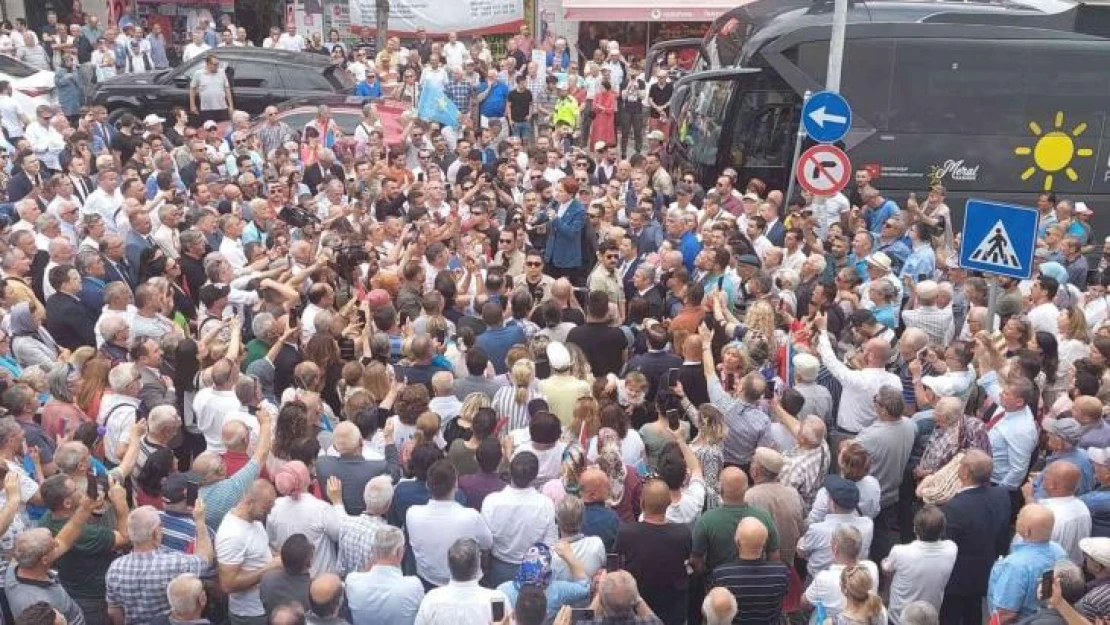 Tekirdağ'a gelen Akşener miting yaptı, esnafı ziyaret etti