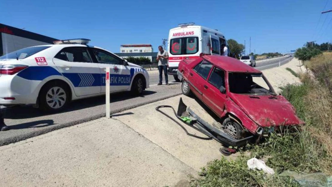 Tekirdağ'da gözleri kararan sürücü kaza yaptı 1 yaralı