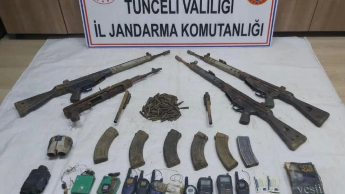 Tunceli'de Eren-Abluka7 operasyonunda silah ve yaşam malzemesi ele geçirildi