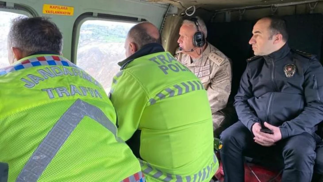 Tunceli'de havadan ve karadan trafik denetimi