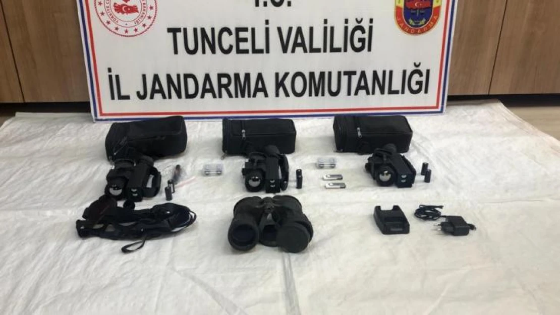 Tunceli'de termal gece görüş dürbünleri ve mühimmat ele geçirildi