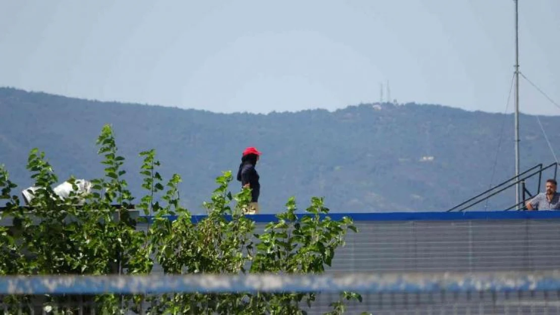 Tuzla'da tazminatının eksik verildiğini iddia eden kadın işçi fabrikanın çatısına çıktı