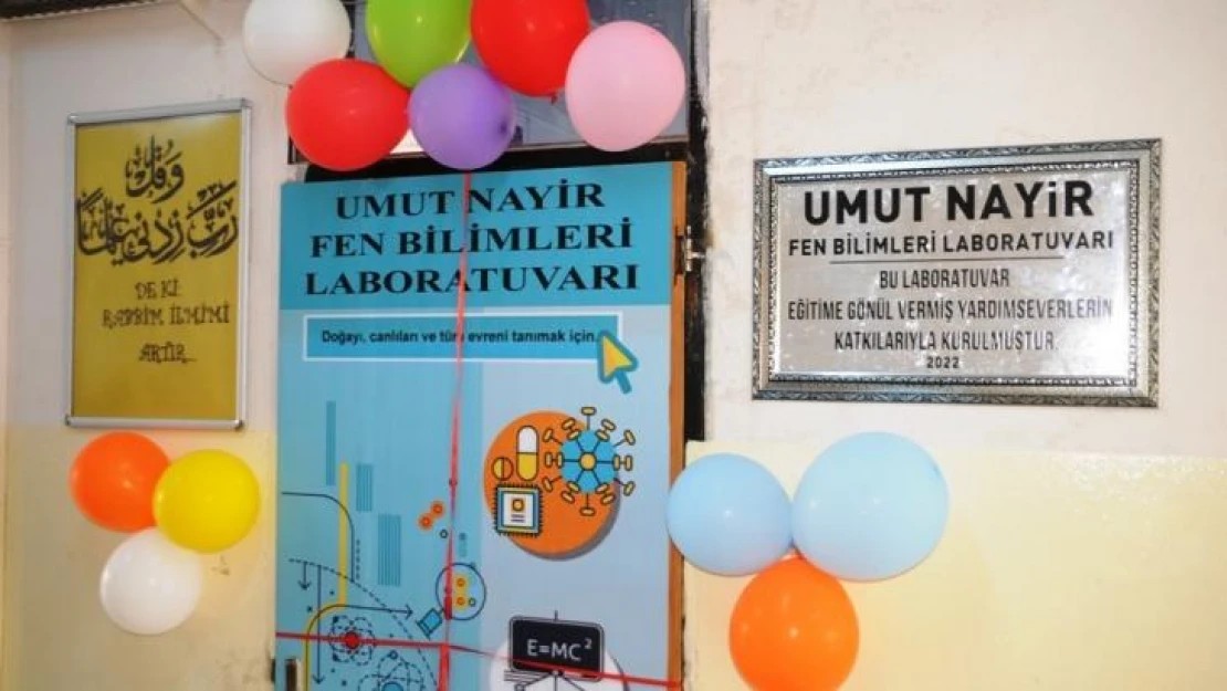 Umut Nayir, Cizre'de bir okula fen laboratuvarı kazandırdı