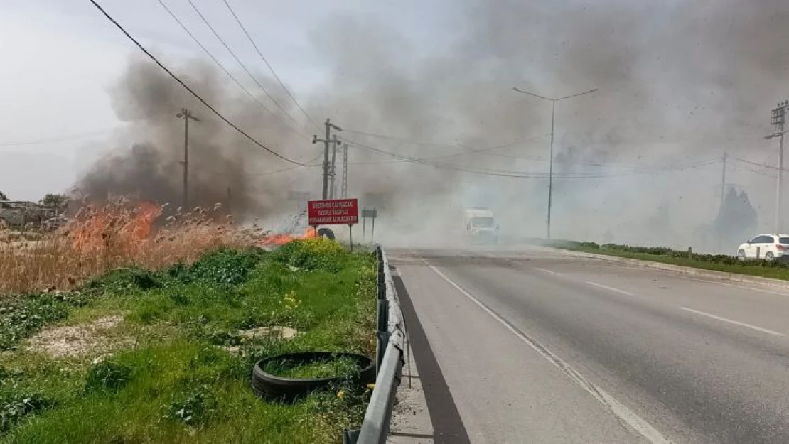 Yangın benzin istasyonuna ulaşmadan söndürüldü