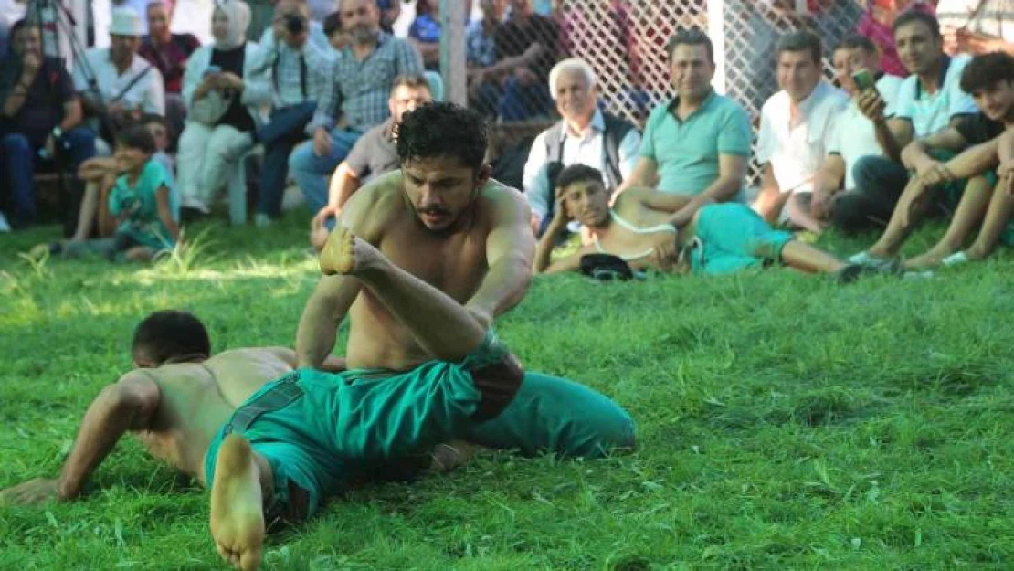 Yörüklerin çimde nefes kesen güreşi