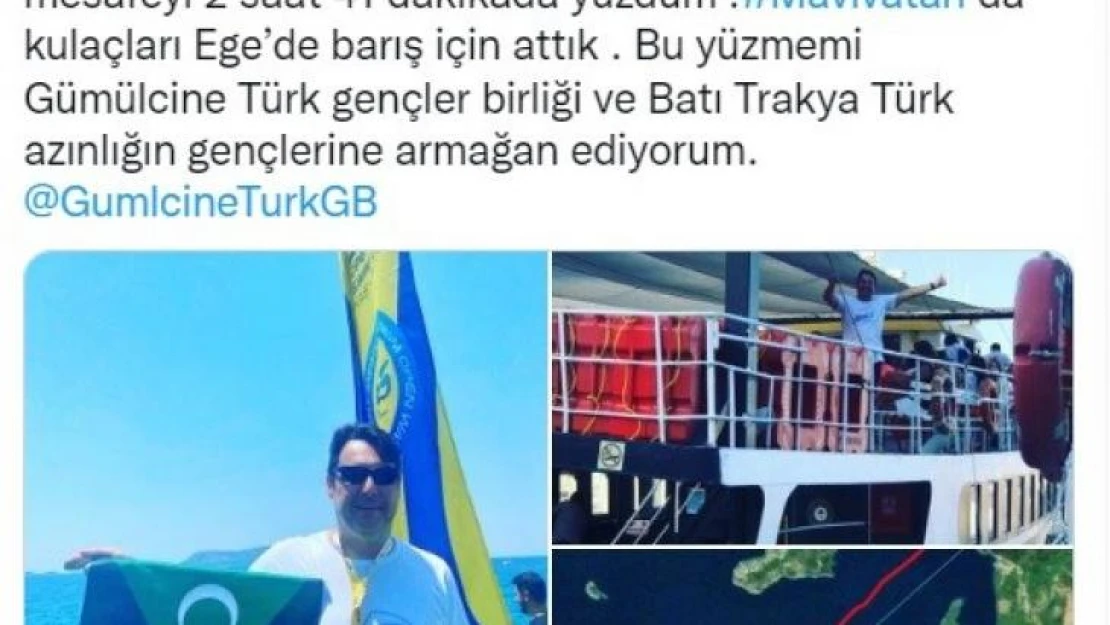 Yunanistan'dan Türkiye'ye yüzerek geçti