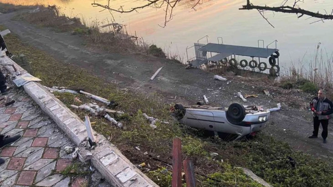 Zonguldak'ta dere kenarına uçan otomobil hurdaya döndü: 1 yaralı