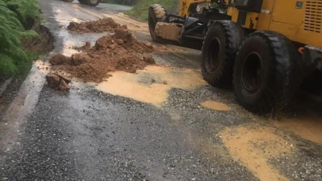 Zonguldak'ta heyelan nedeniyle yol trafiğe kapandı